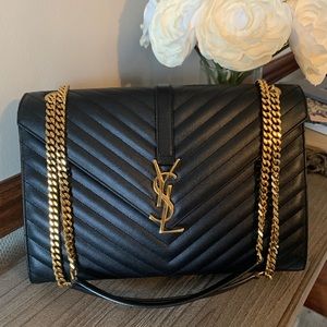 YSL LARGE BAG IN QUILTED EMBOSSED LEATHER